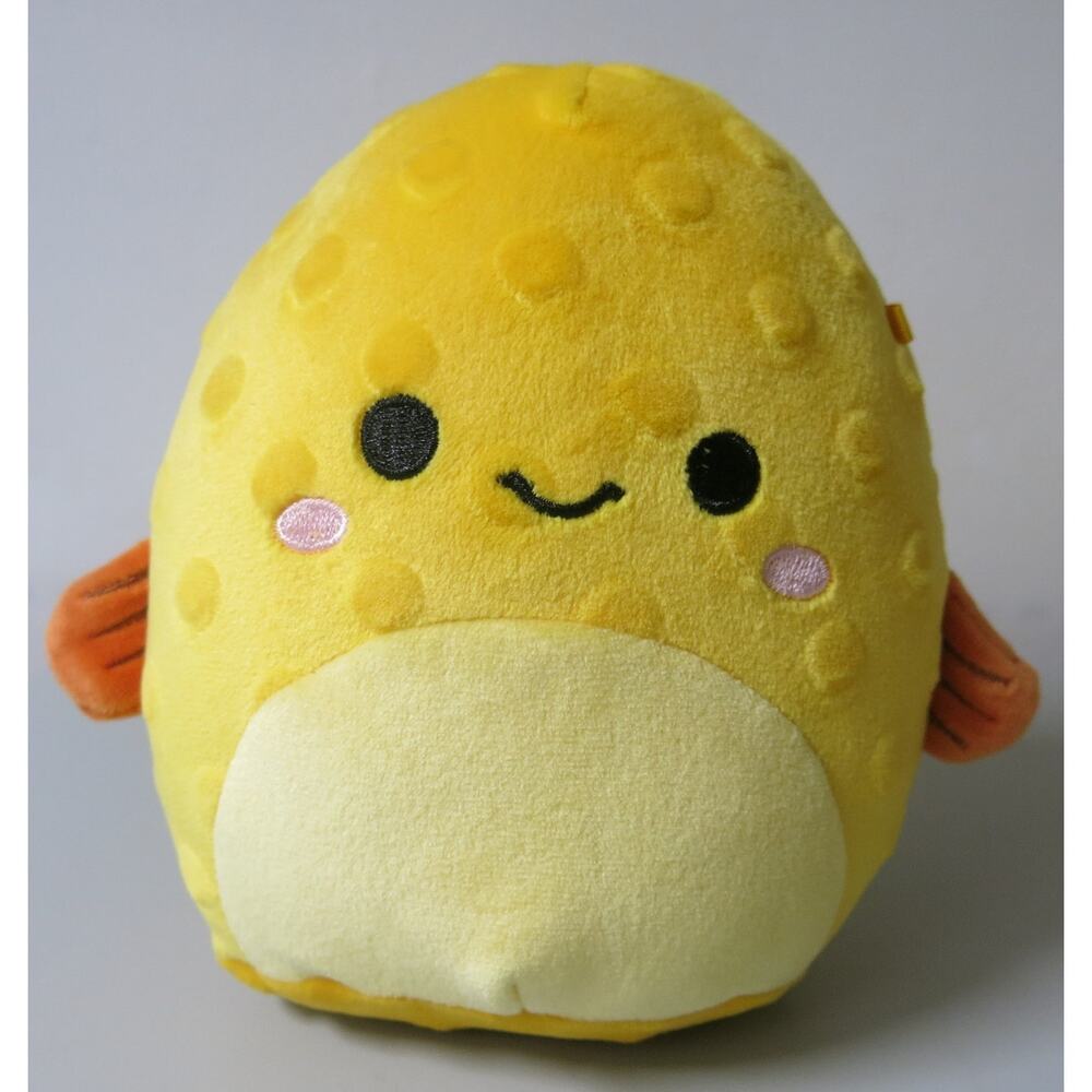 Safa Pufferfish Squishmallow Stuffie Plush Toy 2022 Orange Yellow Fins Kids 6"